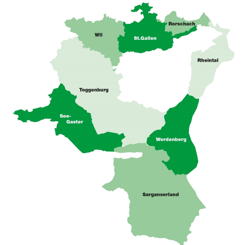 Wahlkreise im Kanton St.Gallen